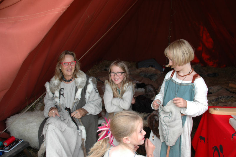 Anita med ungerne